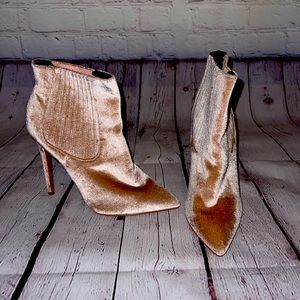 Faux Suede Pale Pink Ankle Booties by Shoe Republic LA
